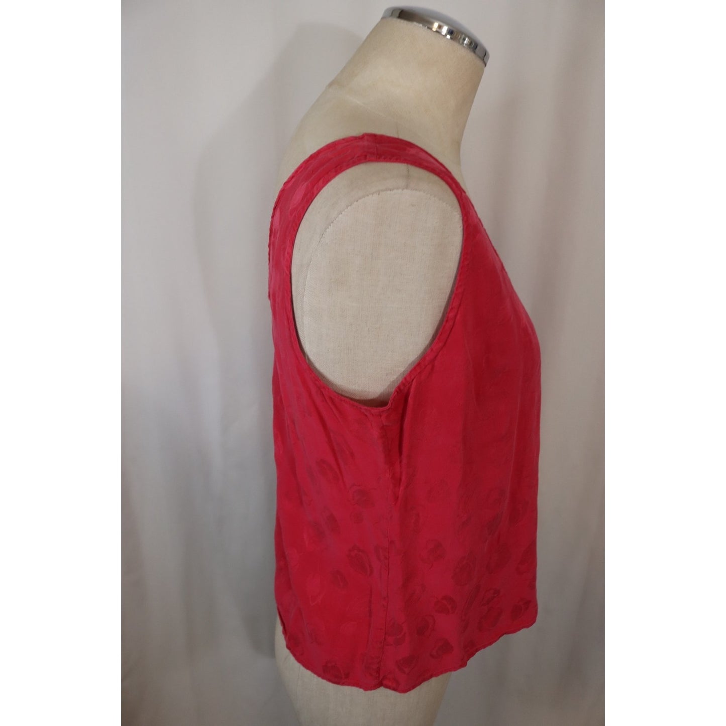 Silx Silk Top Large Short Sleeve Cropped Red