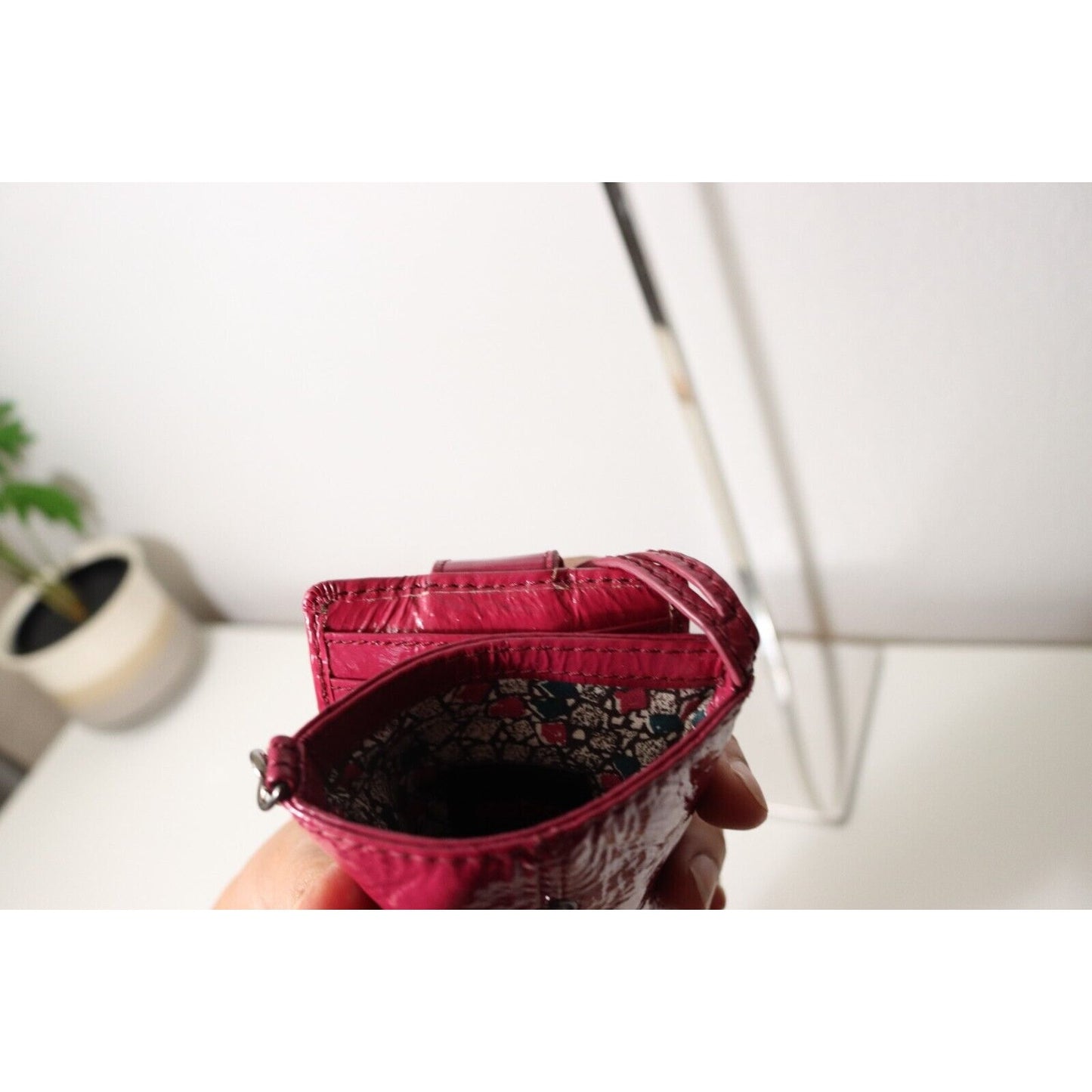 Hobo International Purple Cellphone Holder with Credit Card Patent Leather