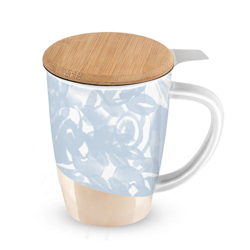 Ceramic Tea Mug | Dusty Blue with Stainless Steel Infuser