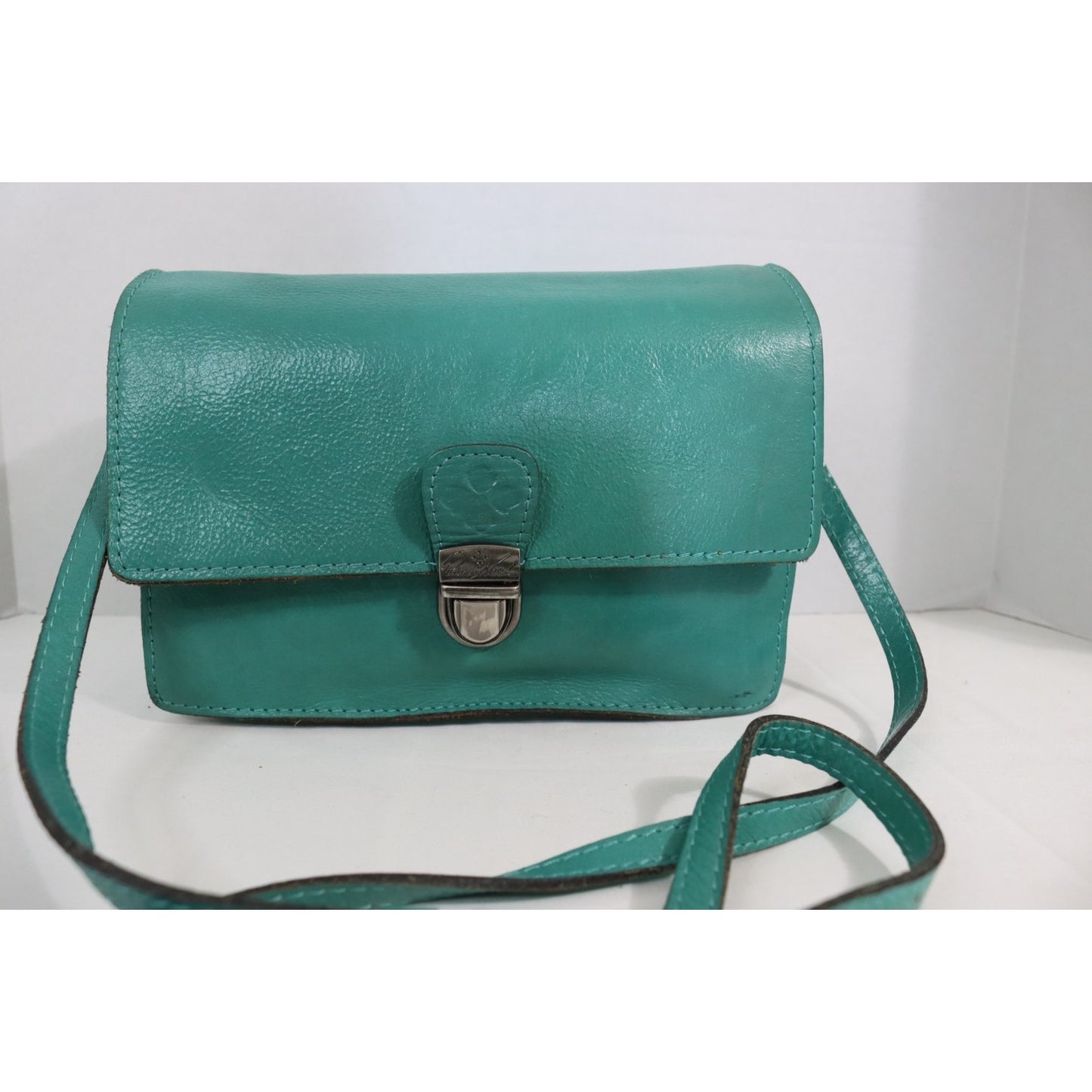 Patricia Nash Lanza Green Crossbody Leather Bag Silver Hardware (38)