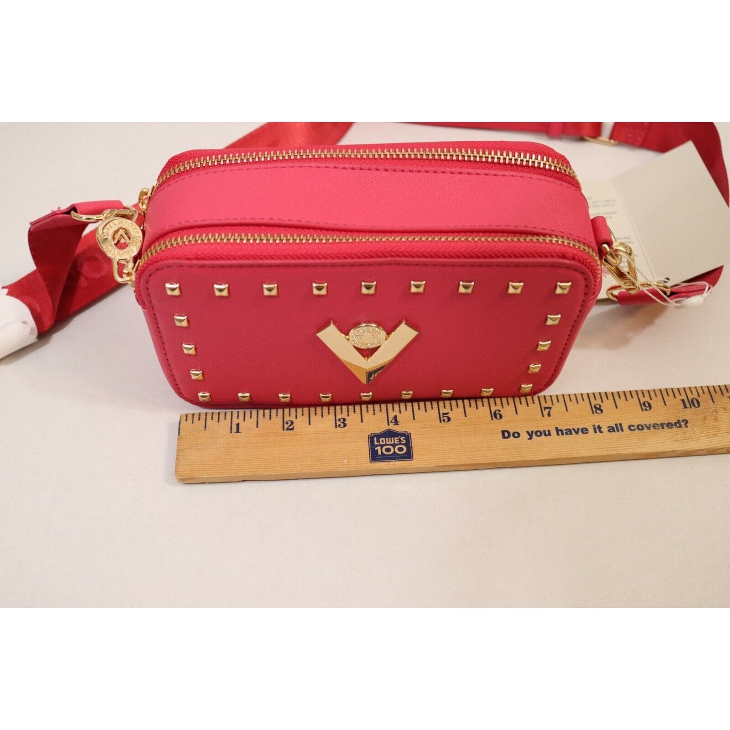 Valentino Orlandi Studded Blush Pink Camera Bag Crossbody Designed in Italy