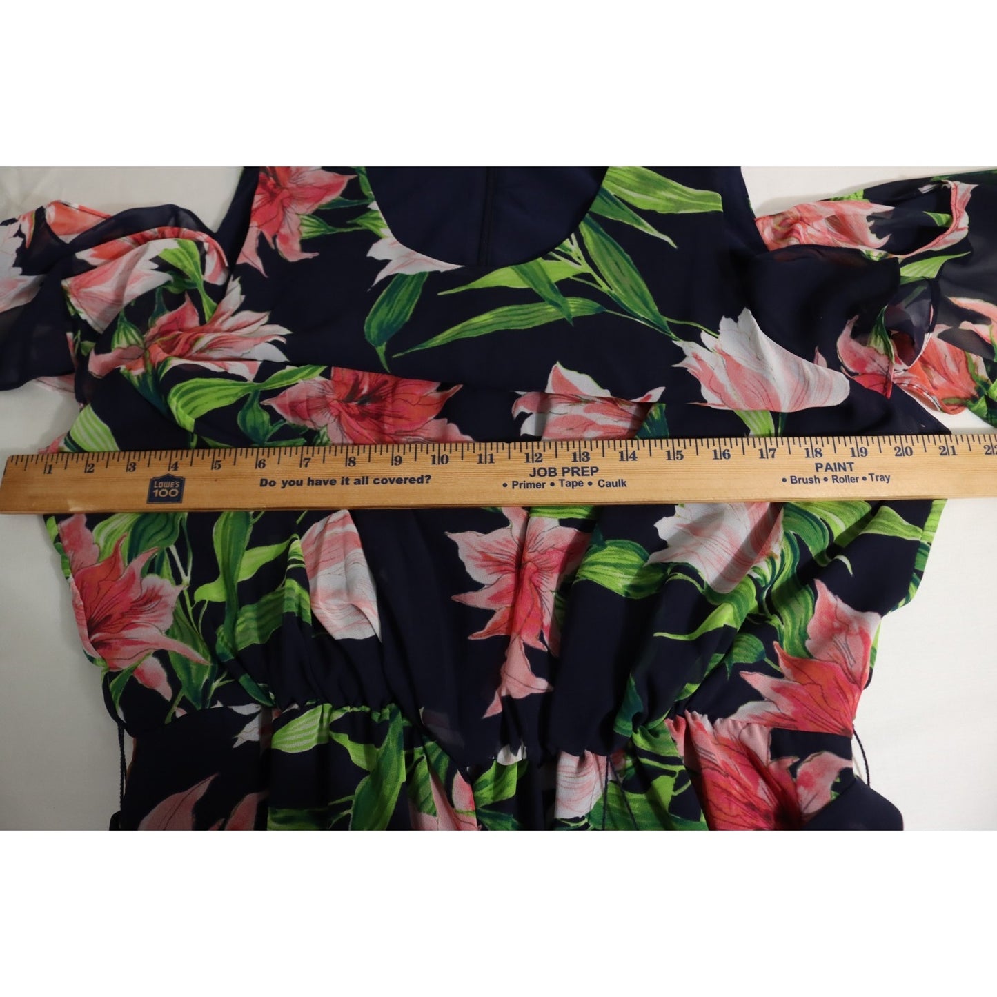 Eliza J Floral Dress Cold Shoulder 16W Slit Tie