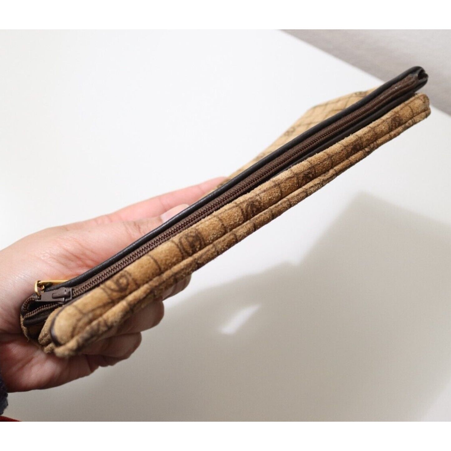 Nazareno Gabrielli Leather Wallet Mid Century Clutch Logo Flaw Lambskin