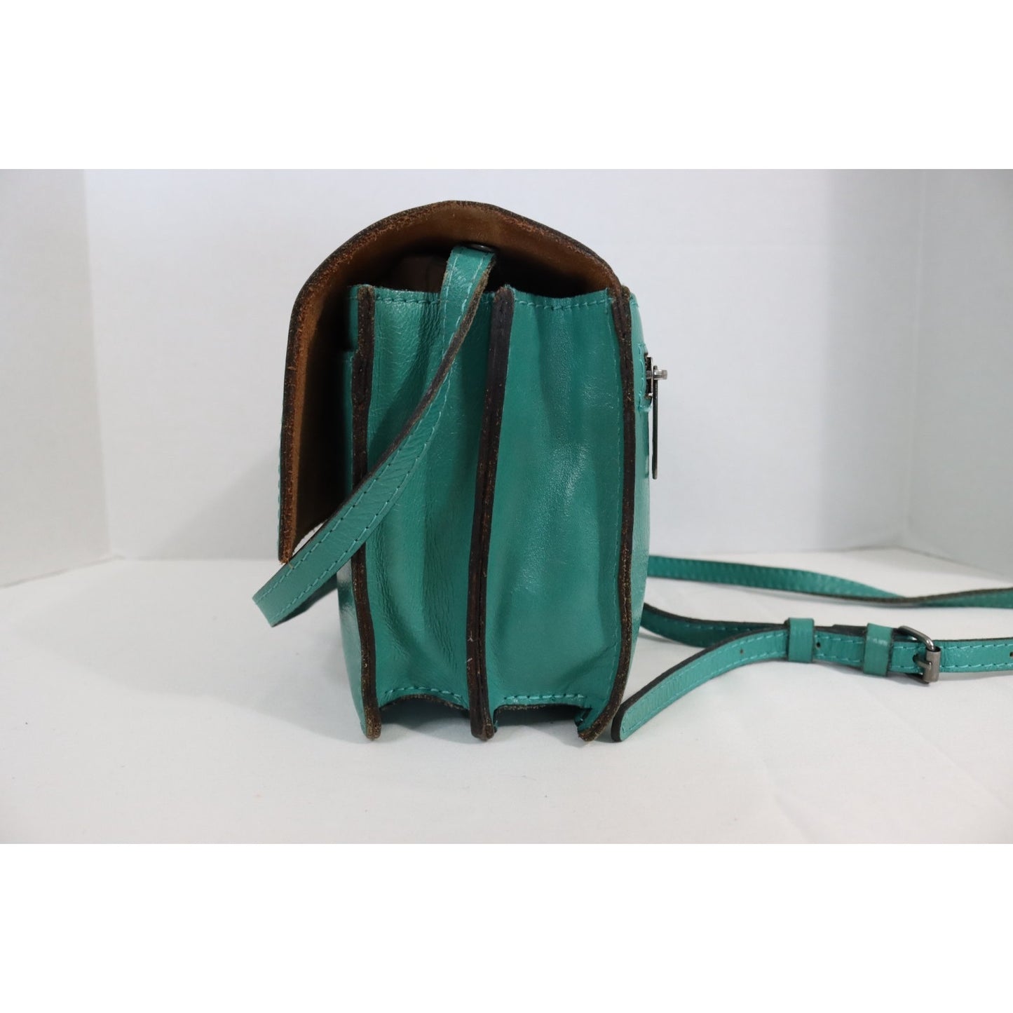 Patricia Nash Lanza Green Crossbody Leather Bag Silver Hardware (38)