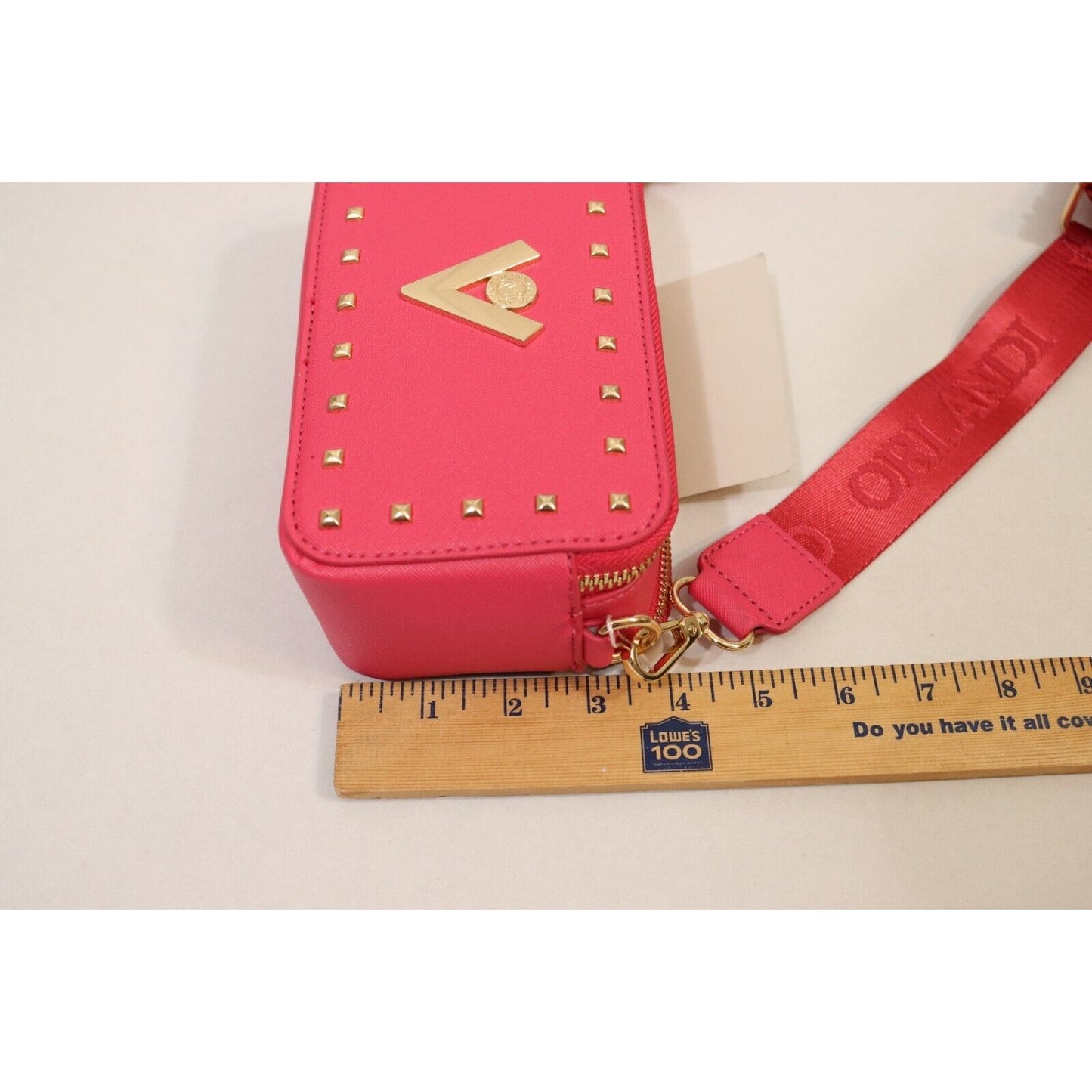 Valentino Orlandi Studded Blush Pink Camera Bag Crossbody Designed in Italy