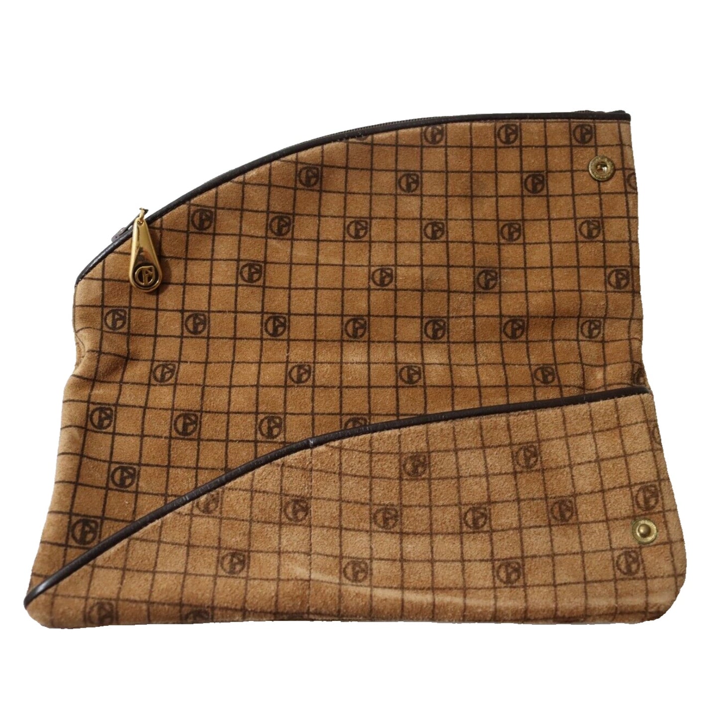 Nazareno Gabrielli Leather Wallet Mid Century Clutch Logo Flaw Lambskin
