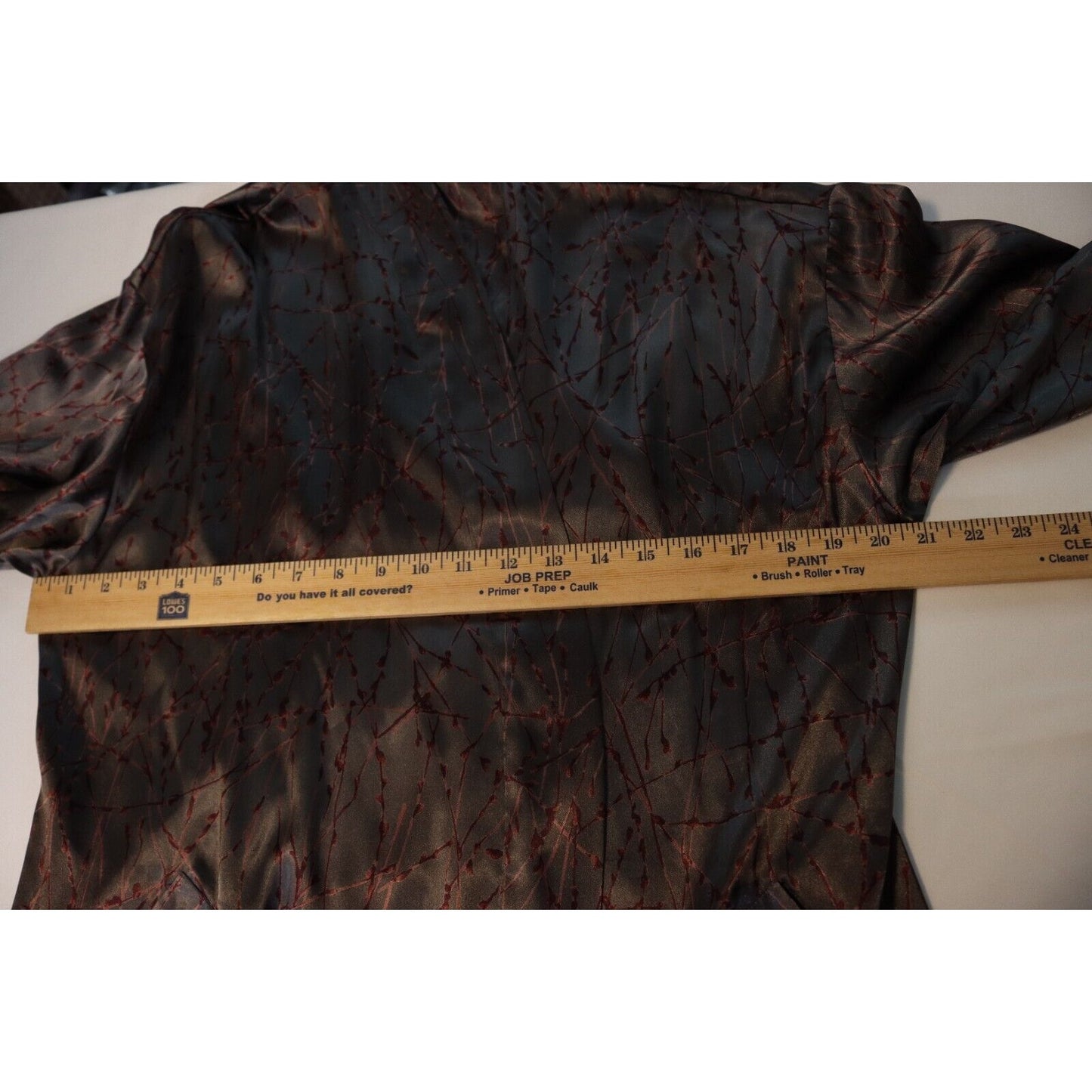 Victoria Secret Brown Robe With Red Leaf Design One Size Attached Tie