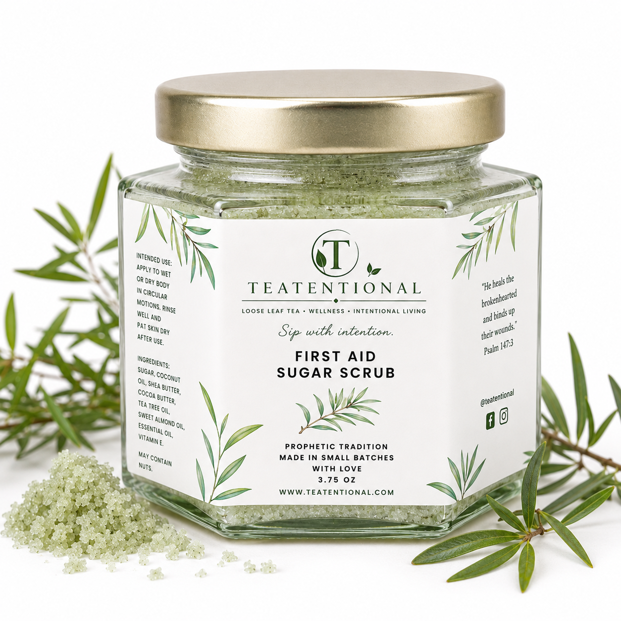 Tea Tree Sugar Scrub – Natural Exfoliator for Acne-Prone & Oily Skin