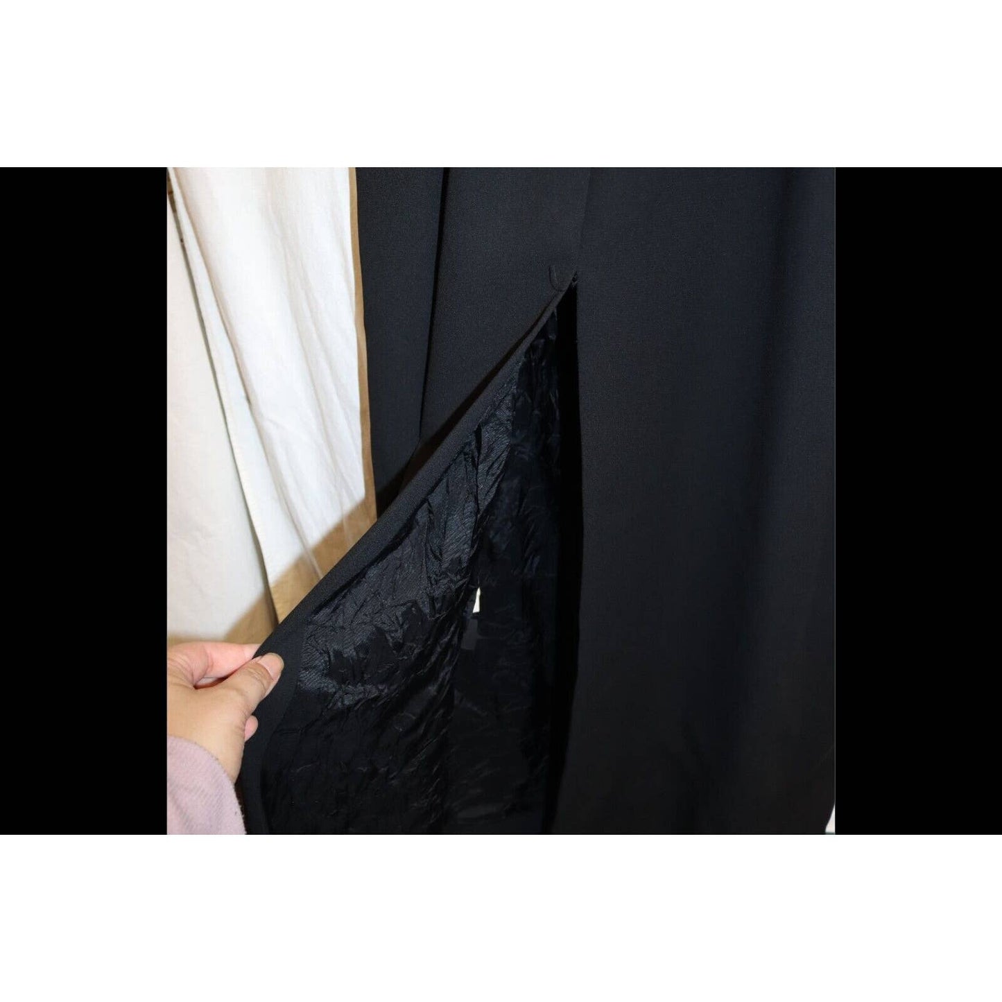 Laundry By Shelli Segal Black Evening Dress Sleeveless V Neck 56" Size 14