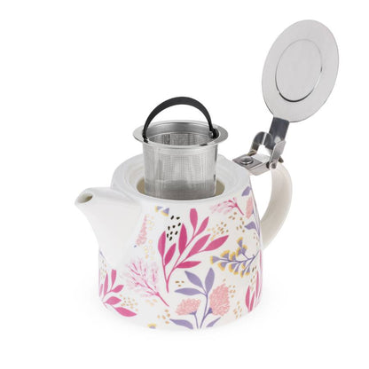 Botanical Bliss ceramic teapot with stainless steel infuser