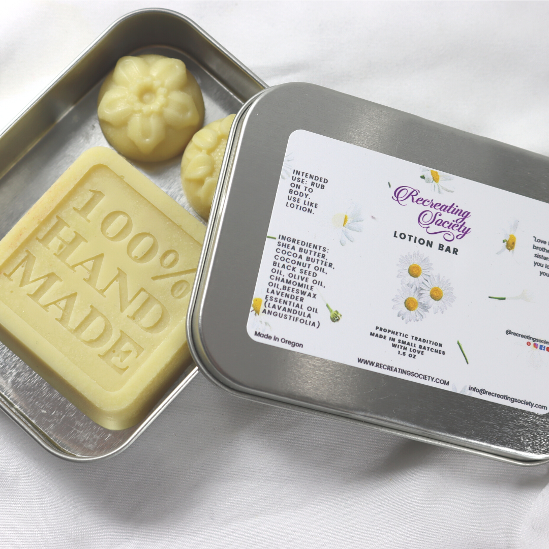 Organic Chamomile &amp; Rose Lotion Bar – Soothing Hydration for Sensitive Skin